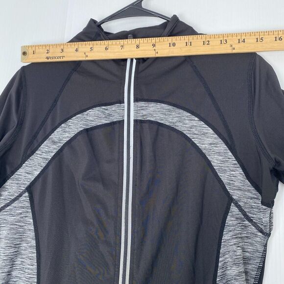 Icyzone Full Zip Athletic Jacket Size M Running Cycling Black Zip Pockets Stretc - Picture 6 of 11